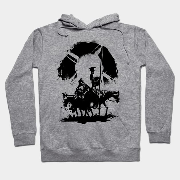 Don Quixote and Sancho Panza Hoodie by Black Tee Inc